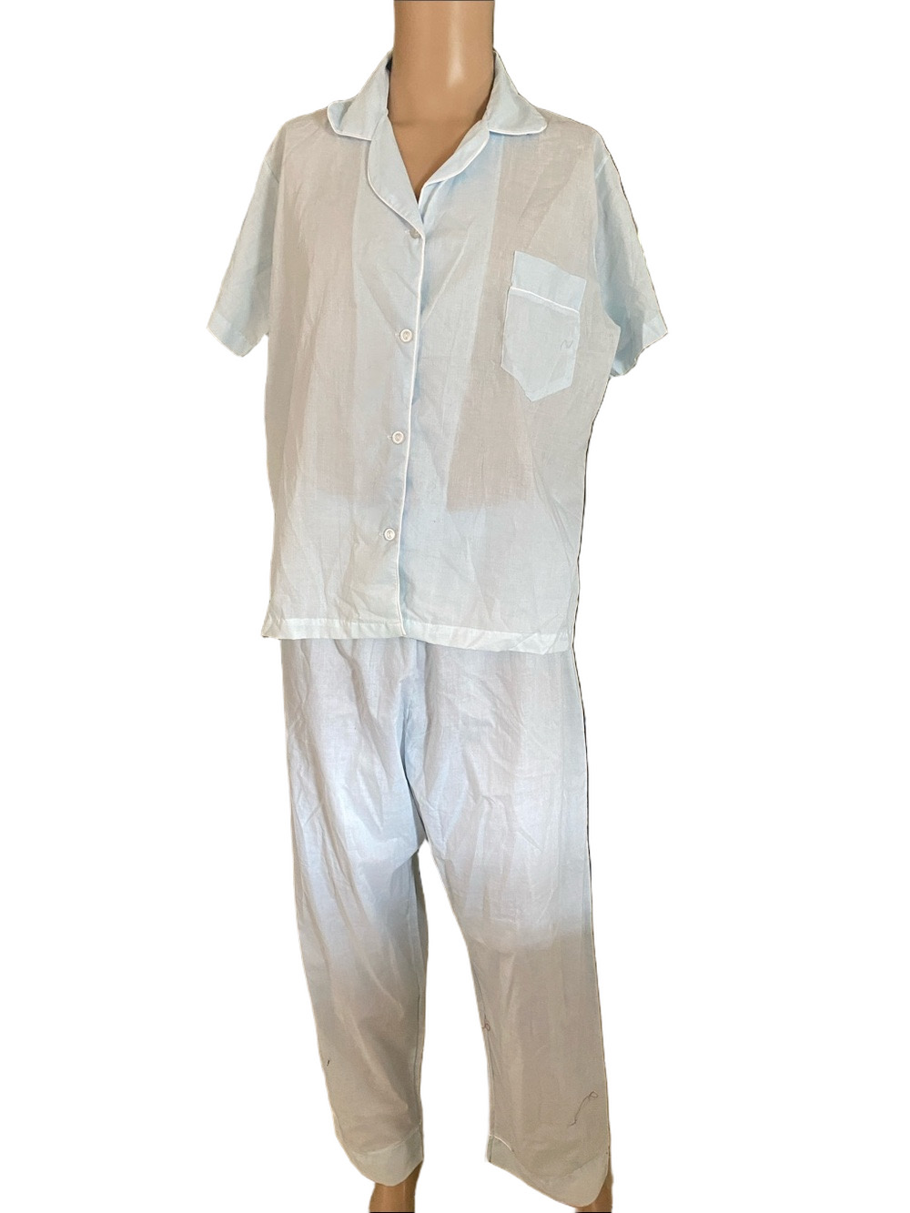 Carolee Light vintage nwot Blue Short-Sleeve Pajama Set with Pocket